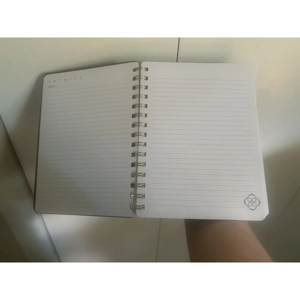 Kendra Scott Varsity Letter Planner Spiral Notebook Black Gold Undated NWT